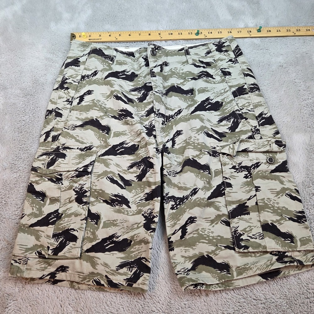 Levi Strauss Cargo Shorts Mens Sz 32 Tiger Stripe Camo Utility Pockets Tan Green